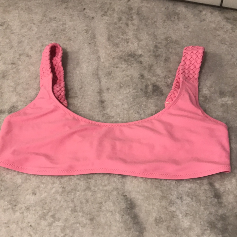 Solid & Striped Elle Bikini Top Womens Large Pink Braided Straps Swim Suit Boho